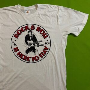 XL Chuck Berry Rock and Roll Is Here To Stay T-Shirt White Mens